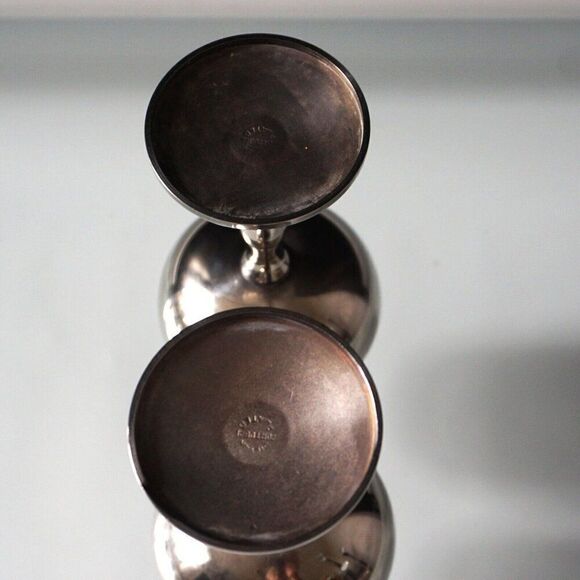 Set of 2 Silver Plate Wine Goblets 5 1/2" Tall Portugal Chalice Wine Cup - Picture 7 of 7